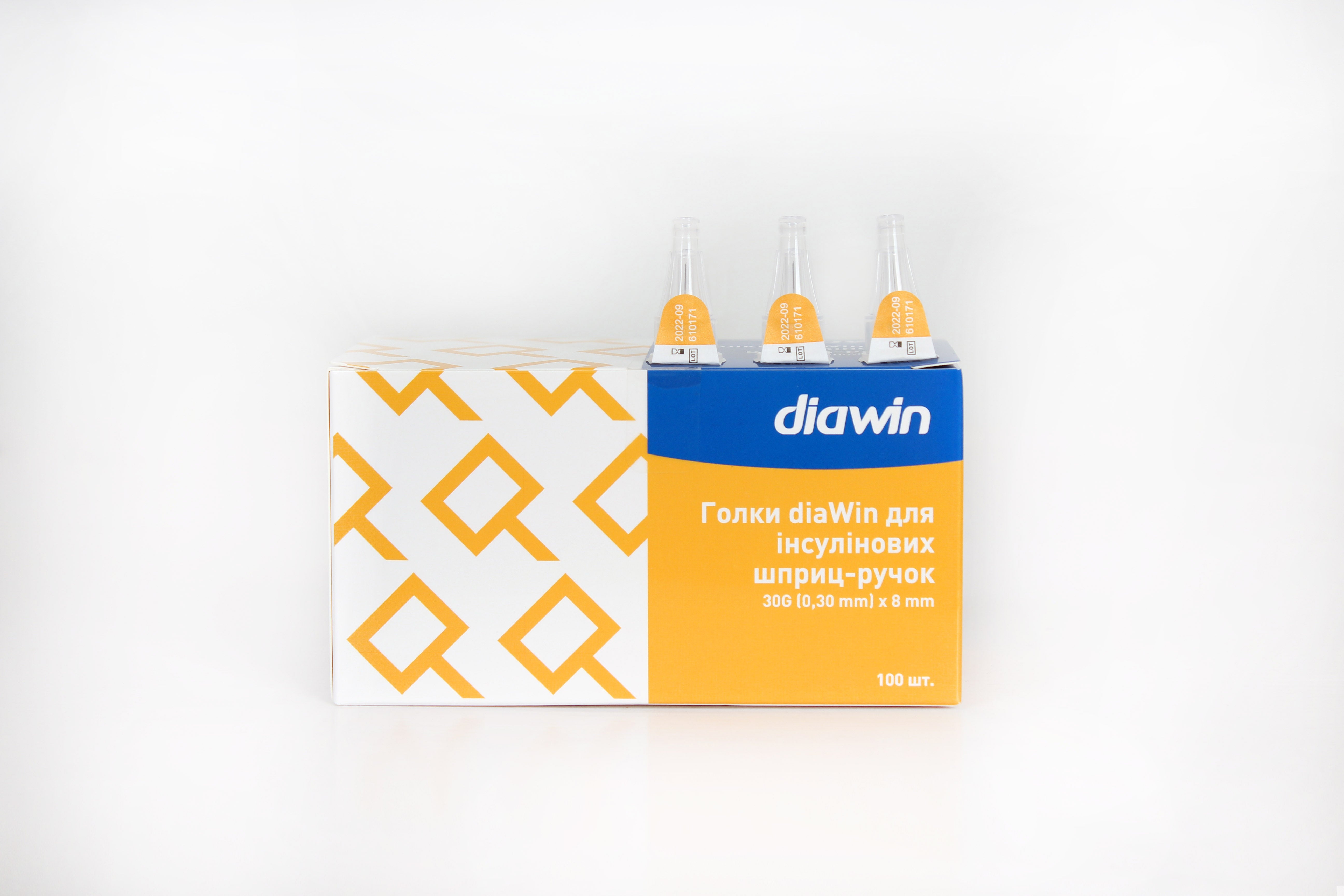 Голки для інсулінових шприц-ручок diaWin 30G (0,30 мм) × 8 мм